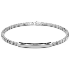 Best Sale Zancan Silver Bracelet With Tag And Black Stones. Bracelets