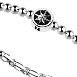 Cheap Zancan Silver Bracelet With Spheres And Wind Rose. Bracelets