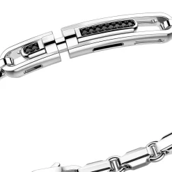 Hot Zancan Silver Bracelet With Tag And Black Stones. Bracelets