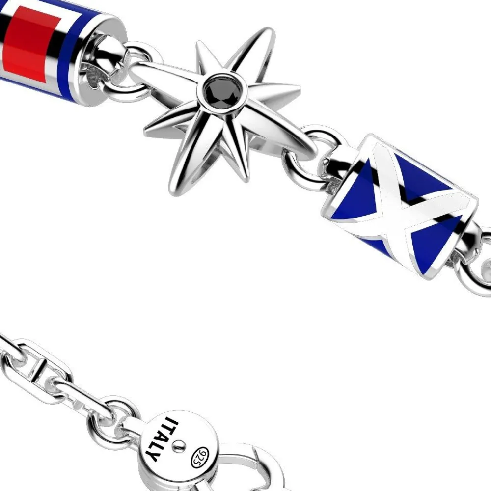 Shop Zancan Silver Bracelet With Wind Rose. Bracelets
