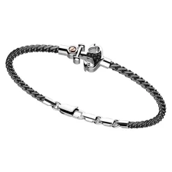 Best Zancan Silver Bracelet With Anchor And Black Stones. Bracelets
