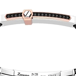 Outlet Zancan Silver Bracelet With 18K Gold Inserts, Stones And Kevlar. Bracelets