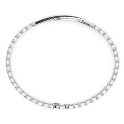 Cheap Zancan Silver Bracelet With Tag And Black Stones. Bracelets