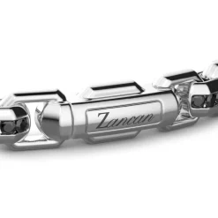 Fashion Zancan Silver Bracelet With Tag And Black Stones. Bracelets