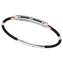 Sale Zancan Silver Bracelet With 18K Gold Inserts, Stones And Kevlar. Bracelets