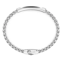 Cheap Zancan Silver Bracelet With Tag And Black Stones. Bracelets