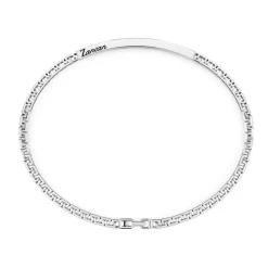 Best Zancan Silver Bracelet With Tag And Black Stones. Bracelets