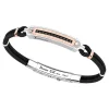 Online Zancan Silver Bracelet With 18K Gold Inserts, Stones And Kevlar. Bracelets