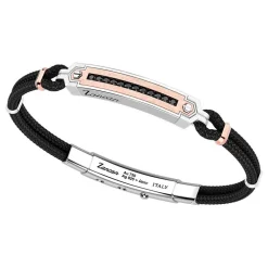 Online Zancan Silver Bracelet With 18K Gold Inserts, Stones And Kevlar. Bracelets
