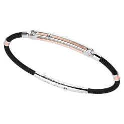 Clearance Zancan Silver Bracelet With 18K Gold Inserts And Kevlar. Bracelets