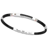 Fashion Zancan Silver Bracelet With 18K Gold Inserts, Stones And Silicone. Bracelets