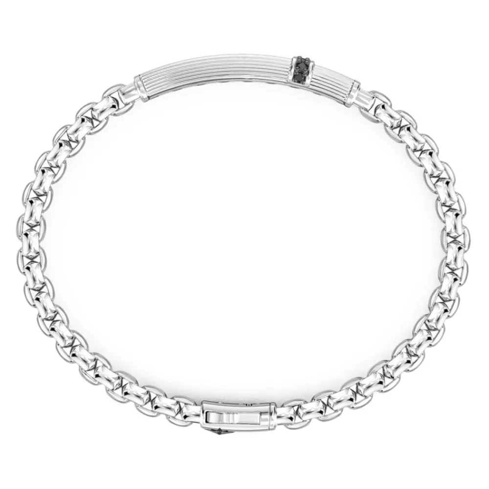 Best Zancan Silver Bracelet With Tag And Black Stones. Bracelets