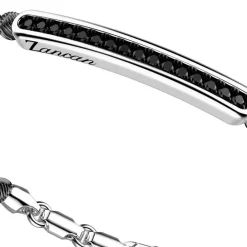 Flash Sale Zancan Silver Bracelet With Spheres And Tag And Black Stones. Bracelets