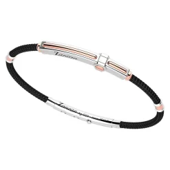 Online Zancan Silver Bracelet With 18K Gold Inserts And Kevlar. Bracelets