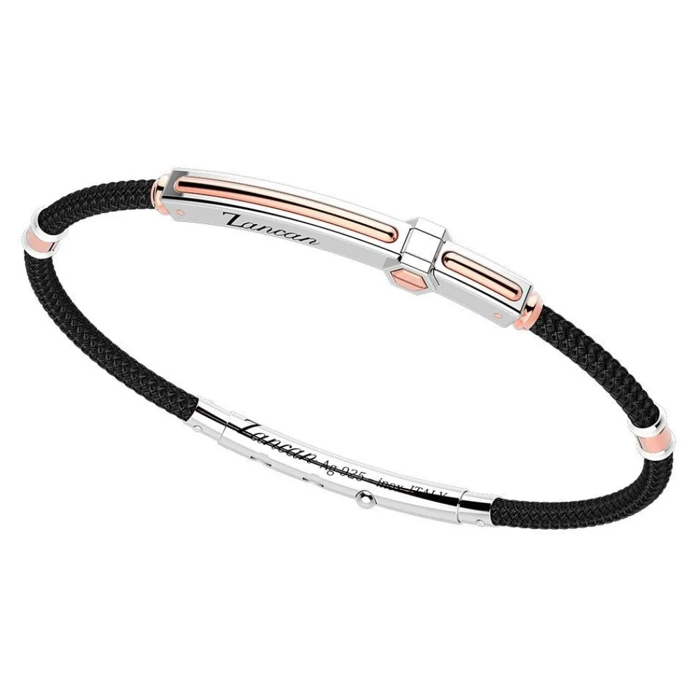 Online Zancan Silver Bracelet With 18K Gold Inserts And Kevlar. Bracelets