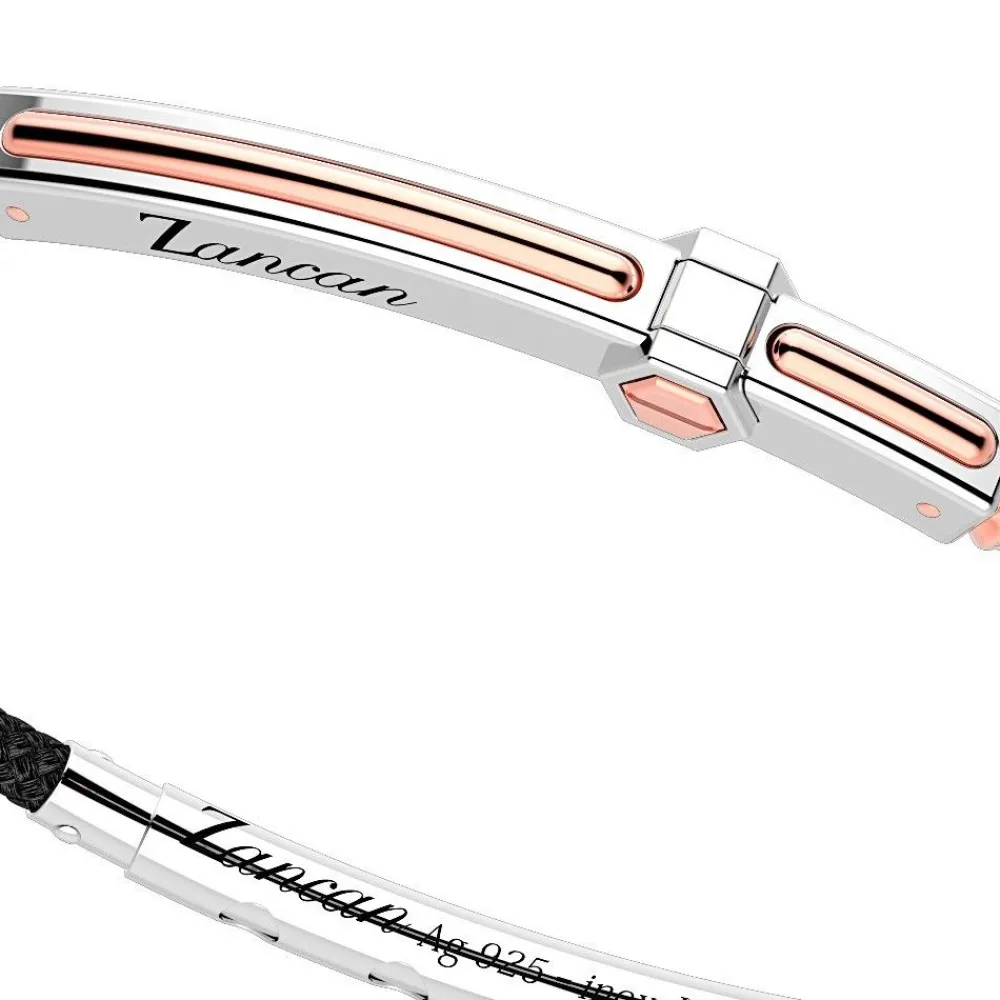 Online Zancan Silver Bracelet With 18K Gold Inserts And Kevlar. Bracelets