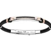 Clearance Zancan Silver Bracelet With 18K Gold Inserts, Stones And Kevlar. Bracelets