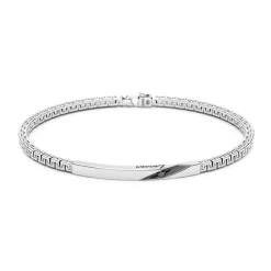 Online Zancan Silver Bracelet With Tag And Black Stones. Bracelets