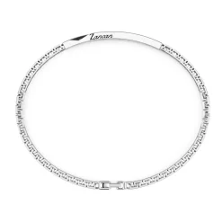 Online Zancan Silver Bracelet With Tag And Black Stones. Bracelets