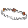Hot Zancan Silver Bracelet With Three Tiger'S Eye Stones. Bracelets