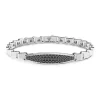 Shop Zancan Silver Bracelet With Tag And Black Stones. Bracelets