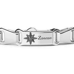 Shop Zancan Silver Bracelet With Tag And Black Stones. Bracelets