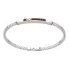 Best Zancan Silver Bracelet With Tag And Rose Gold Inserts And Black Stones. Bracelets