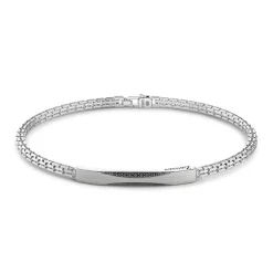 Store Zancan Silver Bracelet With Black Stones Bracelets