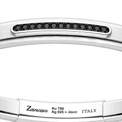 New Zancan Silver Bracelet With 18K Gold Inserts, Stones And Silicone. Bracelets