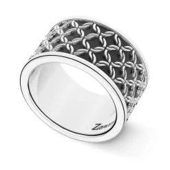 Hot Zancan Silver Broad Band Ring. Bagues