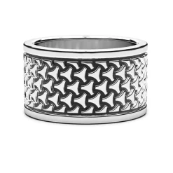 Shop Zancan Silver Broad Band Ring. Bagues