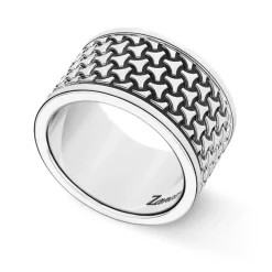Shop Zancan Silver Broad Band Ring. Bagues