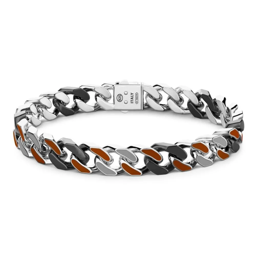 Store Zancan Silver Ceramic Curb Chain Bracelet With Lacquered Links. Bracelets