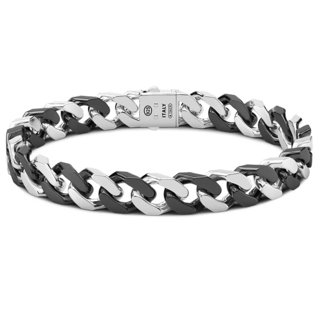 Best Sale Zancan Silver Ceramic Curb Chain Bracelet. Bracelets