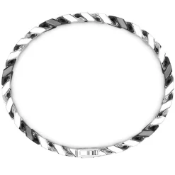 Flash Sale Zancan Silver Ceramic Curb Chain Bracelet. Bracelets