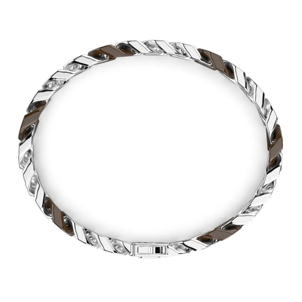 Store Zancan Silver Ceramic Curb Chain Bracelet With Lacquered Links. Bracelets
