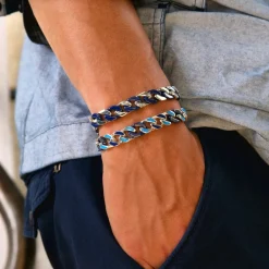 Sale Zancan Silver Ceramic Curb Chain Bracelet With Lacquered Links. Bracelets
