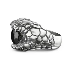 Cheap Zancan Silver Cobra Ring With Vintage Finish. Bagues