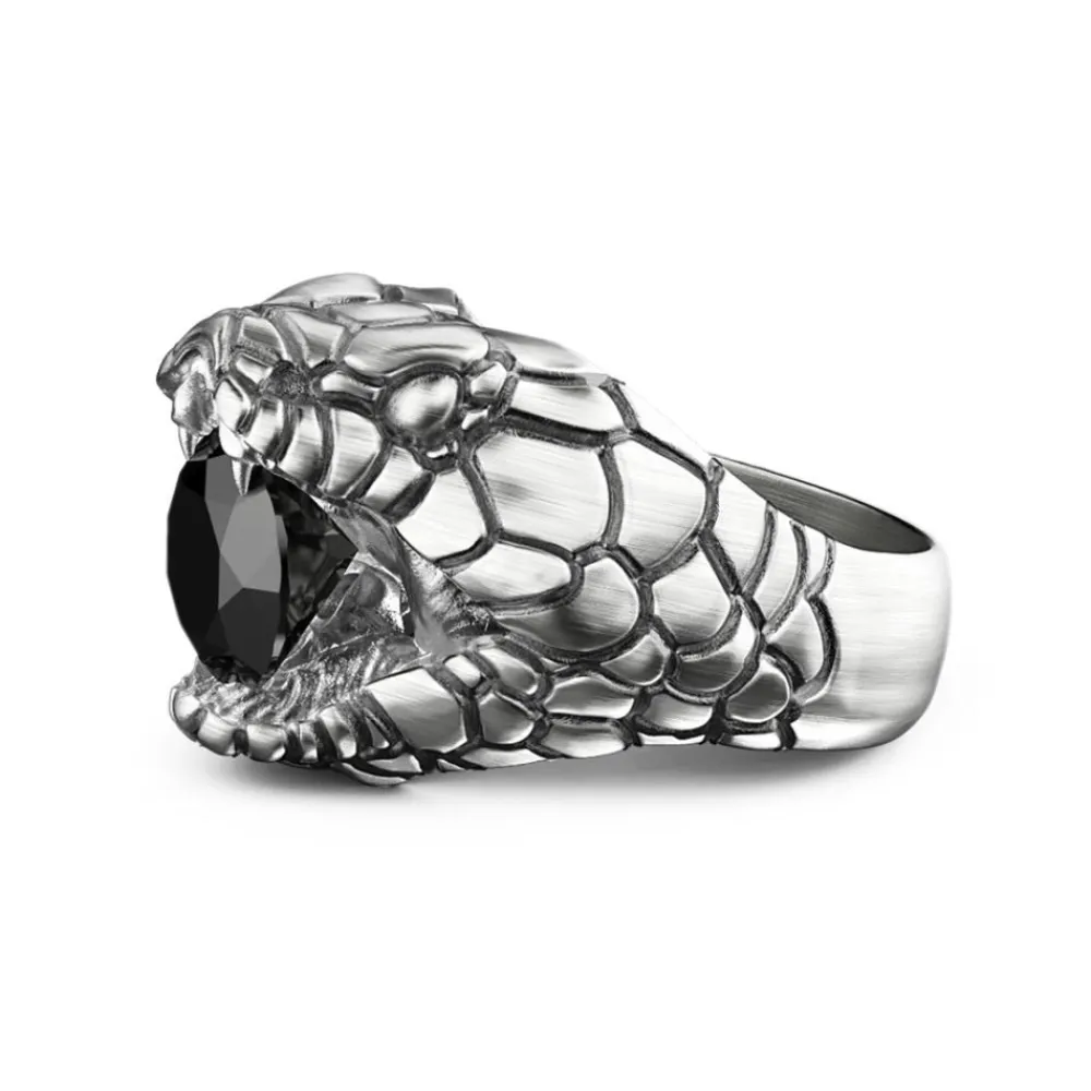 Cheap Zancan Silver Cobra Ring With Vintage Finish. Bagues