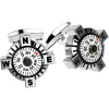 Cheap Zancan Silver Cufflinks With White Compass. Boutons De Manchette