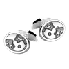 Online Zancan Silver Cufflinks With Black Stone. Boutons De Manchette
