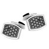 Clearance Zancan Silver Cufflinks With Black Stone. Boutons De Manchette