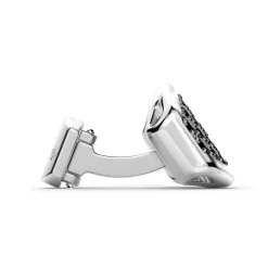 Cheap Zancan Silver Cufflinks With Black Stones. Boutons De Manchette