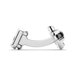 New Zancan Silver Cufflinks With Black Stones. Boutons De Manchette
