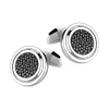 Best Sale Zancan Silver Cufflinks With Black Stones. Boutons De Manchette