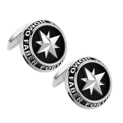 Outlet Zancan Silver Cufflinks With Wind Rose. Boutons De Manchette