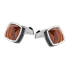 Online Zancan Silver Cufflinks With Tiger'S Eye. Boutons De Manchette