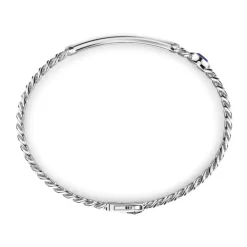 Shop Zancan Silver Curb Chain Bracelet With Tag And Lapis Lazuli Stones. Bracelets