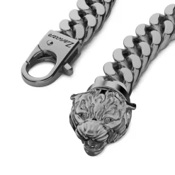 Outlet Zancan Silver Curb Chain Bracelet With Tiger Head Closure. Bracelets