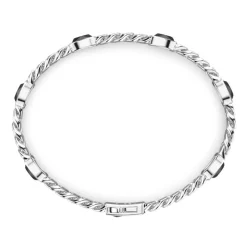 Sale Zancan Silver Curb Chain Bracelet With Black Stones. Bracelets